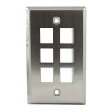6 Port Stainless Steel Wall Plate, FPSIX-SS
