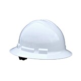 Radians Full Brim Hard Hat 6-Point Ratchet - White, RAD-QHR6
