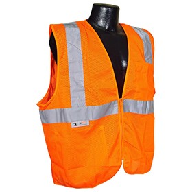 Radians Class 2 Vest with Zipper, Orange - Small