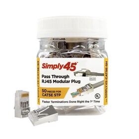 Simply45 S45-1550 Pass Through Cat5e STP (internal ground) - 50pc Jar
