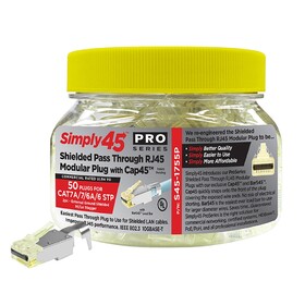 Simply45 S45-1755P Shielded Pass Through Cat7a/7/6a/6 STP - 50pc Jar
