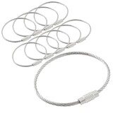 Tech Tool Supply TTS-SSWK-CKR-10 Stainless Steel Wire Keychain Cable Ring 10pk