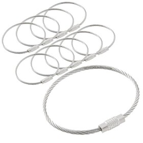 Tech Tool Supply TTS-SSWK-CKR-10 Stainless Steel Wire Keychain Cable Ring 10pk