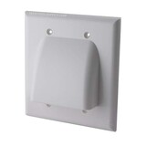 Vanco Dual Low Profile Bundled Cable Wall Plate - White, VANWPBW2WX