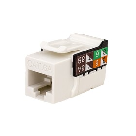 Vertical Cable CAT6A Keystone Jack - White