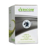 Vericom 1000ft Box CAT5e U/UTP Solid Riser CMR - White, VER-MBW5U-01441