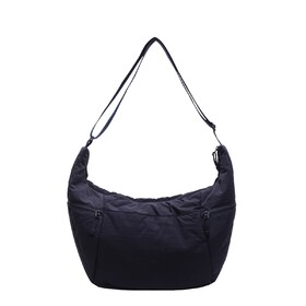 Muka Large Nylon Hobo Shoulder Bag, Casual Crossbody Purse with Zipper