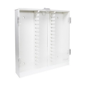 TrippNT 50004 White HPLC 30 Column PVC Cabinet with Lockable Hinged Doors