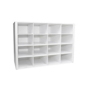 TrippNT White PVC 16 Compartment Safety Glass Holder: 18 x 12 x 8 inches WHD