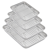 Aspire Baking Sheets and Racks Set, Stainless Steel Oven and Dishwasher Safe Wire Rack, Easy Clean