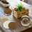Aspire 8 Pcs Cotton Coasters with Holder, Absorbent Drink Coasters for Wooden Table Home Living Room Decor - Grey