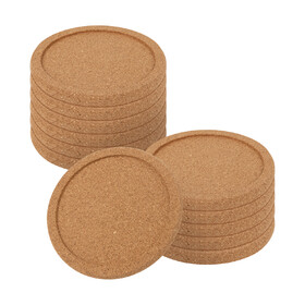 Aspire 12 Pcs Cork Coasters With Lips Thick Absorbent Round Coasters for Home Decor Housewarming Gift