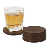 Aspire 4 PCS Wood Coasters for Drinks, Plane Walnut Wooden Coasters for Coffee Shop, Office, Tabletop keep awayion