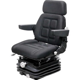 K&M 6505 Allis Chalmers 7000 Series KM 1004 Seat & Mechanical Suspension - Black Fabric
