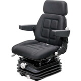 K&M 6588 International Harvester Open Flat Floor Series KM 1004 Seat & Mechanical Suspension - Black Fabric