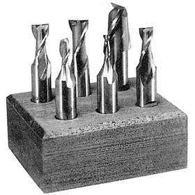 MEDA - SUPERIOR IMPORT 0950832 All 3/8" shank; 1/8, 3/16, 1/4, 5/16, 3/8, 1/2" 2 Flute, 6 pieces H.S.S.