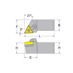 DORIAN TOOL USA 6150895 MTJNL 12-3B, Shank: .0750", OAL: 4.5", Head: 1.000", Use with TNM Insert: 33_, LH