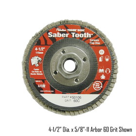 WEILER 7150105 4-1/2' Dia, 5/8"-11 Arbor Hole, 40 Ceramic Grit Size, 13,000 Max. RPM