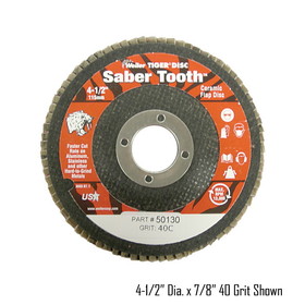 WEILER 7150131 4-1/2" Dia, 7/8" Arbor Hole, 60 Ceramic Grit Size, 13,000 Max. RPM