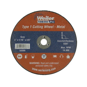 WEILER 7156061 3" Dia, .035" Thickness, A60T, 1/4" Arbor Hole, 25,000 Max. RPM