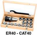 BISON 7188449 CAT40 / ER40 Set / 17pc. 4" Gage Length (Proj.) Collet Set