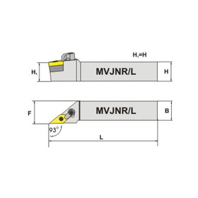 MEDA - SUPERIOR IMPORT 7550161 MVJNR 16-3D, Shank: 1", OAL: 6", Head: 1-1/4", Use with TNM Insert 33_, RH