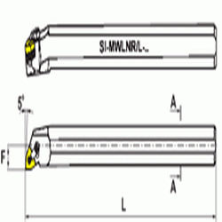 PAFANA EUROPEAN 7651232 SI-MWLNL 12-3, Shank: 3/4", Min Bore: .93", OAL: 10", Center Line F: .500", Use with WNM Insert: 33_, LH