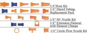 LOC-LINE USA 9240413 1/4" Hose Kit 13" Length with Fittings: 2 5-3/4" Segments; 1/4", 1/8" 1/16" Nozzles; 1/4" & 1/8" Male NPT Connectors