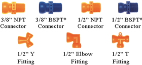 LOC-LINE USA 9251826 3/8" BSPT* Connectors 4 Packs