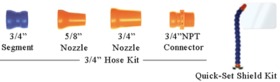 LOC-LINE USA 9260513 3/4" Hose Kit 14" Length with Fittings: 2 5-3/4" Segments; 5/8" & 3/4" Nozzles; 3/4" Male NPT Connector