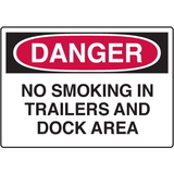 Seton 01944 Danger Signs - No Smoking In Trailers And Dock Area