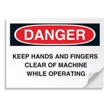 Seton 01968 Danger Signs - Keep Hands And Fingers Clear Of Machine While Operating
