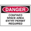 Seton 11309 Danger Signs - Confined Space Area Entry Permit Required, Price/Each