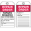 Seton 15719 Equipment Inspection Tags - Repair Order Repairs Required, Price/5 /Tag