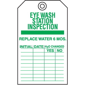 Seton 15721 Safety Inspection Tags - Eye Wash Station