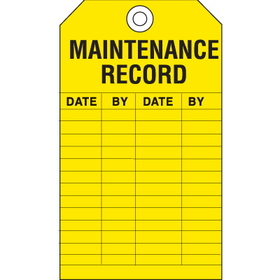 Seton 15737 Safety Inspection Tags - Maintenance Record