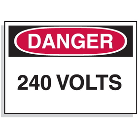 Seton 1583B Lockout Hazard Warning Labels- Danger 240 Volts