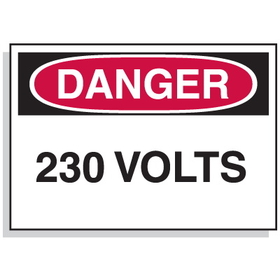 Seton 1586B Lockout Hazard Warning Labels- Danger 230 Volts