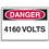 Seton 1601B Lockout Hazard Warning Labels- Danger 4160 Volts, Price/5 /Label