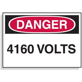 Seton 1602B Lockout Hazard Warning Labels- Danger 4160 Volts