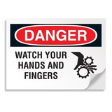 Seton 18107 Danger Signs - Watch Your Hands And Fingers
