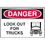 Seton 18381 Danger Signs - Look Out For Trucks, Price/Each
