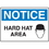 Seton 18686 OSHA Notice Signs - Notice Hard Hat Area, Price/Each