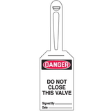 Seton 21125 Lock-On Safety Tags - Danger Do Not Close This Valve
