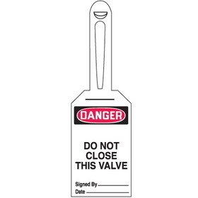 Seton 21125 Lock-On Safety Tags - Danger Do Not Close This Valve