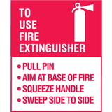 Seton 22078 Mini Fire Extinguisher Decals - To Use Fire Extinguisher