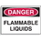 Seton 23113 Hazard Warning Labels - Danger Flammable Liquids, Price/5 /Label