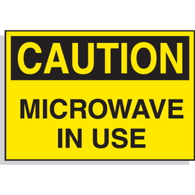 Seton 23120 Hazard Warning Labels - Caution Microwave In Use
