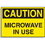 Seton 23120 Hazard Warning Labels - Caution Microwave In Use, Price/5 /Label