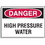 Seton 23195 Hazard Warning Labels - Danger High Pressure Water, Price/5 /Label